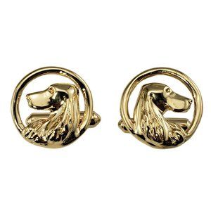 Vintage 14 Karat Yellow Dog Cufflinks #10826